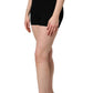 Black Viscose High Waisted Hot Pants Shorts