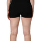 Black Viscose High Waisted Hot Pants Shorts
