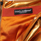 Metallic Orange Ruched Lame Bodycon Mini Skirt