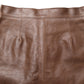 Brown Leather High Waist Bodycon Mini Skirt