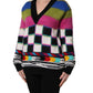 Multicolor Stripes V-neck Pullover Sweater