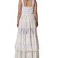 White Cotton Sleeveless Lace Maxi Dress