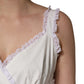 White Cotton Sleeveless Lace Maxi Dress