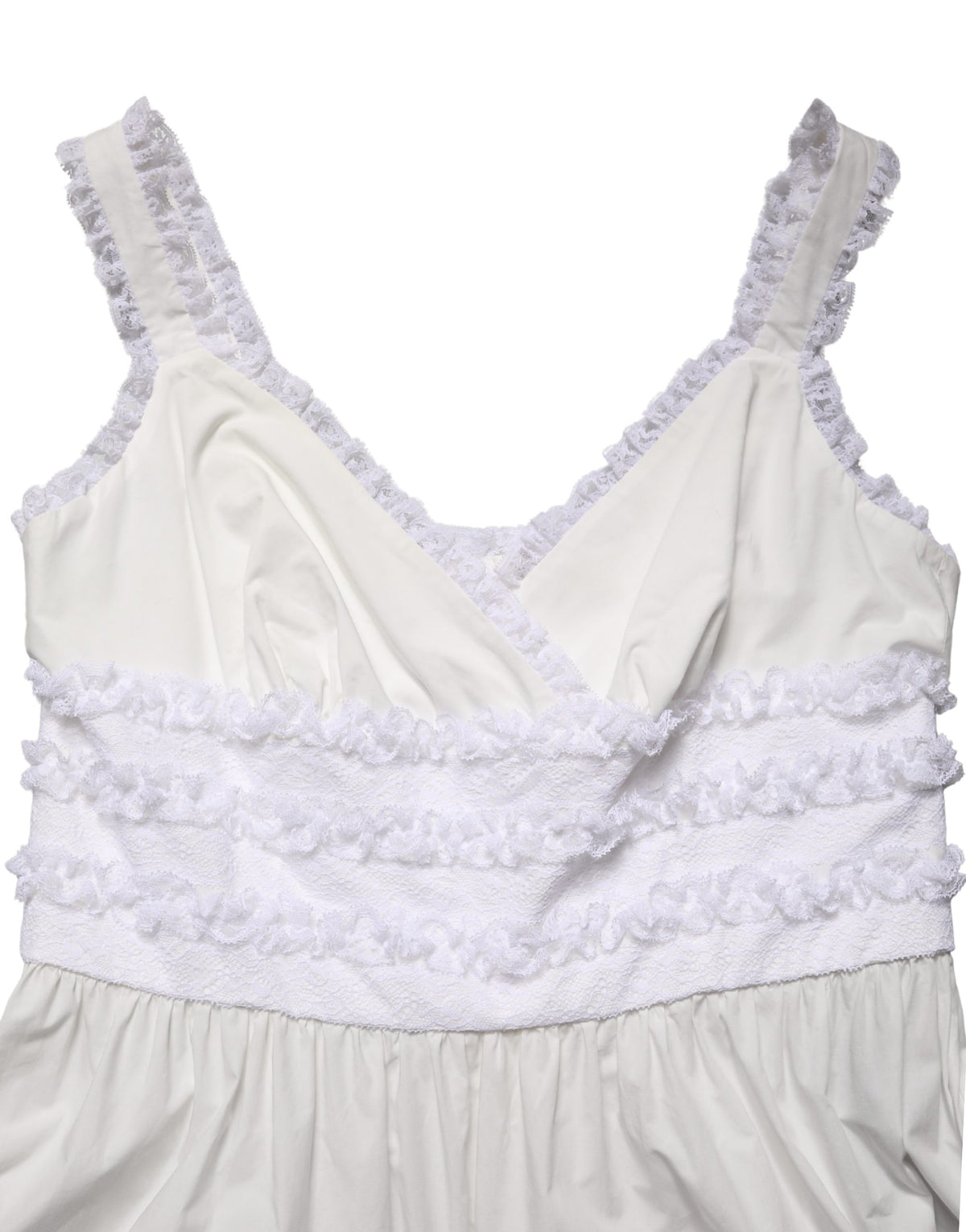 White Cotton Sleeveless Lace Maxi Dress
