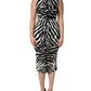 Black White Zebra Cady Calf Length Dress