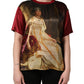Maroon Royal Crown Dress Queen Painting Silk  T-shirt