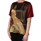 Maroon Royal Crown Dress Queen Painting Silk  T-shirt