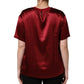 Maroon Royal Crown Dress Queen Painting Silk  T-shirt