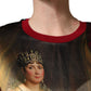 Maroon Royal Crown Dress Queen Painting Silk  T-shirt