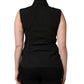 Black Cotton Sleeveless Collared Blouse Top