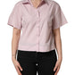 LightPink Cotton Collared Buttoned Blouse  Top