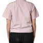 LightPink Cotton Collared Buttoned Blouse  Top
