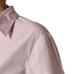LightPink Cotton Collared Buttoned Blouse  Top