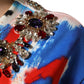 Multicolor Graffiti Crystals Crop Jersey Top