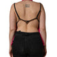 Hot Pink Wool Backless Sleeveless Tank Top