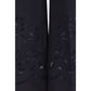 Blue Cotton Casual Pants