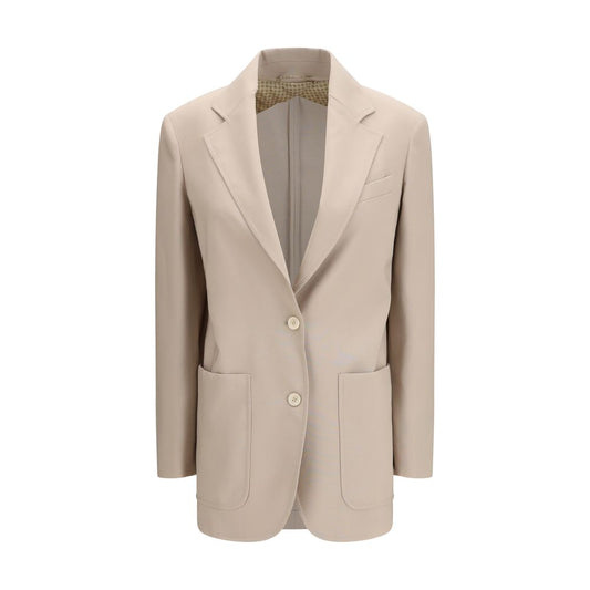 Beige Fleece Wool Blazer