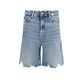 Blue Cotton Bermuda Shorts