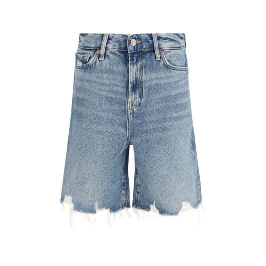 Blue Cotton Bermuda Shorts