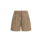Beige Cotton Bermuda Shorts