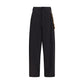 Black Cotton Casual Pants