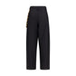 Black Cotton Casual Pants