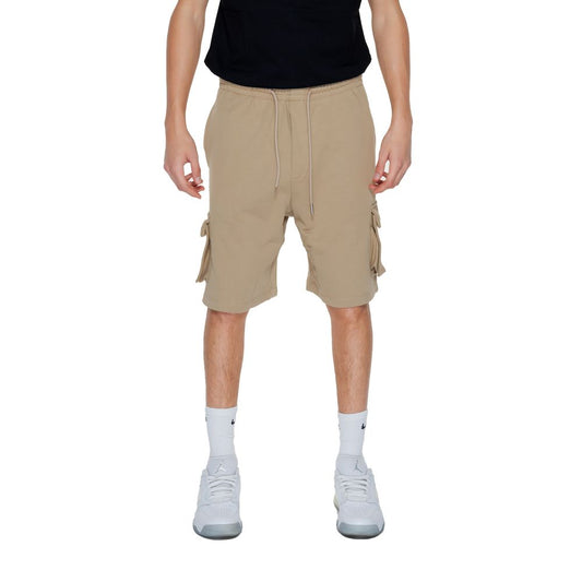 Beige Cotton Bermuda Shorts
