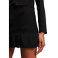 Black Cotton Mini Skirt