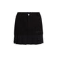 Black Cotton Mini Skirt