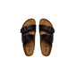 Black Synthetic Flat Sandals