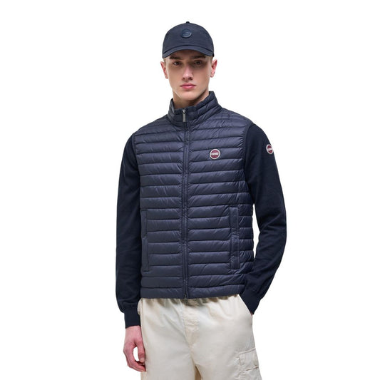 Blue Polyamide Sleveless Jacket