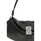 Blue Recycled Leather Shoulder Bag