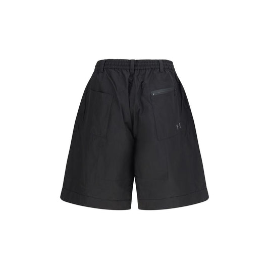 Black Cotton Bermuda Shorts