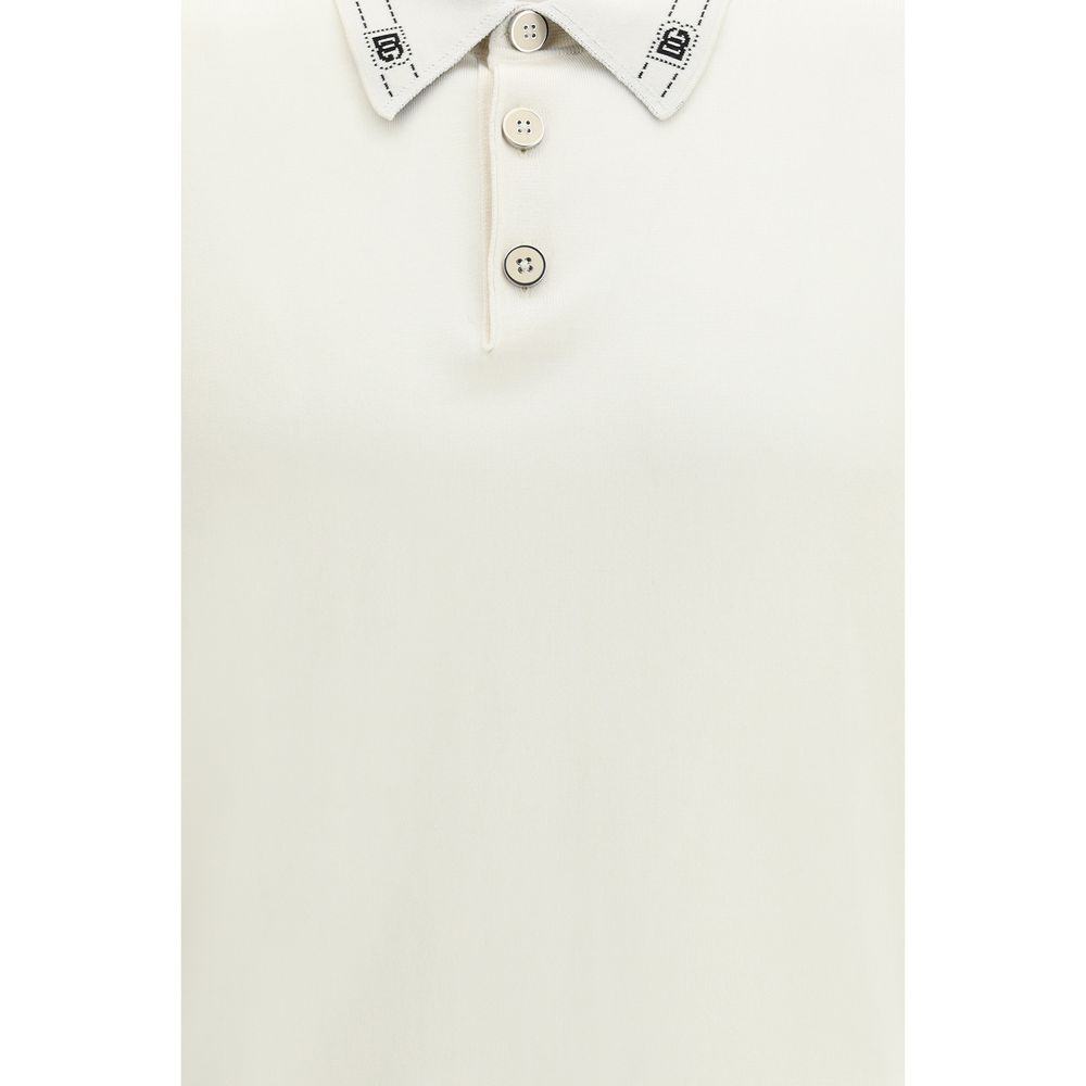 Beige Silk Polo Shirt