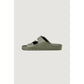 Green Plastic Flat Sandals