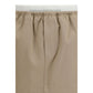 Beige Cotton Mini Skirt
