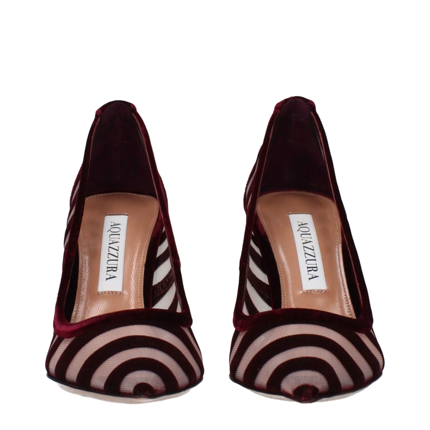 Transparent Velvet Mid Heel Pumps