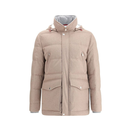 Beige Cashmere Full-Length Jacket