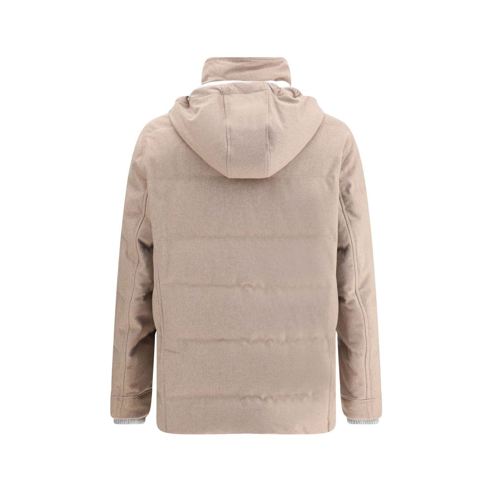 Beige Cashmere Full-Length Jacket