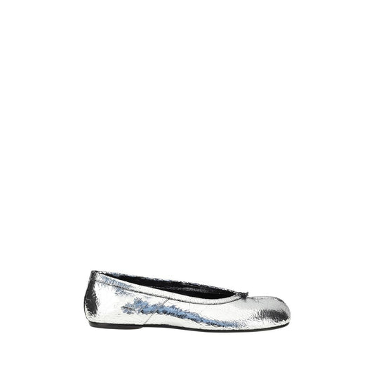 Silver Calf Leather Bos Taurus Ballet Flats