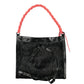 Black Polyurethane Women Backpack