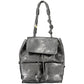 Black Polyurethane Women's Mini Backpack