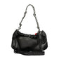 Black Polyurethane Women Handbag