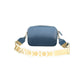 Blue Leather Women Handbag