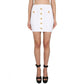 White Polyester Mini Skirt