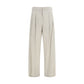 Gray Silk Casual Pants