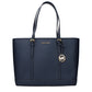 Blue Leather Shoulder Bag
