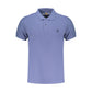 Blue Cotton Men Polo