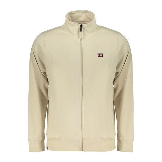 Beige Cotton Men Sweatshirt