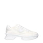 White Fabric Low Top Sneakers